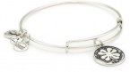 Alex and Ani Bangle Bar Four Leaf Clover Russian-Silver Expandable Bracelet