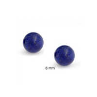 Bling Jewelry Sterling Silver Round Lapis Gemstone Unisex Ball Stud Earrings 6mm