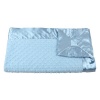 My Blankee Baby Dot Velour Blanket with Satin Trim, Blue