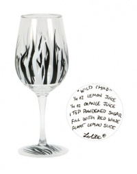 Lolita Love My Party Wild Child 16-Ounce Acrylic Wine Glasses, Set of 2