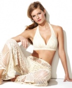 Get ready for sun with Coco Reef's seductive halter bikini top! Crocheted lace adds tactile appeal.