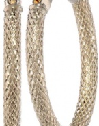 Duragold 14k Yellow Gold Oval Mesh Hoop Earrings (0.6 Diameter)