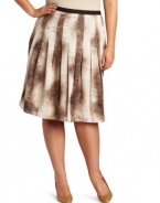 Jones New York Women's Plus-Size Printed Snake Pleated Skirt