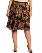 Jones New York Women's Plus-Size Paisley Printed Pleated Skirt