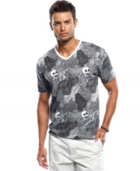 A graphic print adds some hip flavor to your t-shirt style from INC International Concepts.