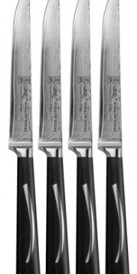 Ginsu Hanaita Series 33 Layer Japanese VG-1 Core Damascus Stainless Steel Set of Four 5-InchSteak Knives  5901