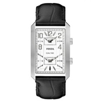 Fossil Women's FS4577 Black Leather Quartz Watch with White Dial