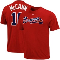 MLB Majestic Brian McCann Atlanta Braves #16 Player T-shirt - Red