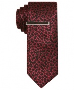 Steer away from standard stripes toward the updated pattern of this Alfani RED patterned tie.