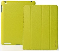 INVELLOP LIME GREEN Leatherette Case Cover for iPad 2 / iPad 3 / iPad 4 / The new iPad (Built-in magnet for sleep/wake feature)