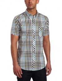 Ben Sherman Men's Short Sleeve Multicolored Gingham Woven Shirt