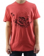 Lucky Brand Men's Surfing The Half Pipe Red Crew Neck T-Shirt 7MD8643-6RS/610