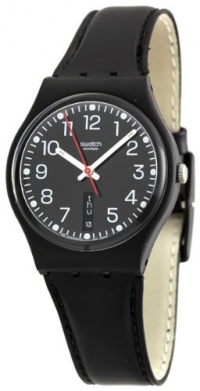 Swatch Women's GB750 Quartz Black Dial Plastic Measures Seconds Watch