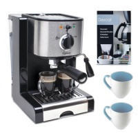 Capresso Ec100 Pump Espresso and Cappuccino Machine - Refurbished + 16 Oz. Stoneware Coffee Mug - Baby Blue + Urnex Dezcal Home Activated Coffee/ Espresso Descaler