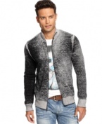 A slim fit and a funky multi tone pattern give this INC International Concepts sweater its modern look.