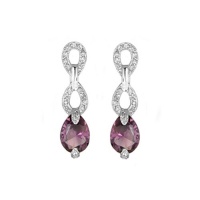 Studio 925 Julia Amethyst Pear Drop CZ Sterling Silver Earrings