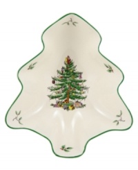 Perfect for dips, sauces and small snacks, this tree-shaped tray is a beautiful addition to the classic dinnerware collection. Created in 1938, the Spode Christmas Tree is now recognized around the world as simply part of Christmas.