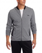 HUGO BOSS Men's Sleepwear Jacket With Zip, Grey, Medium