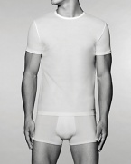 A multipack of 3 crew neck t-shirts from Emporio Armani's men's underwear line made from soft, pure combed cotton jersey for a comfortable, timeless look and feel. Tagless.