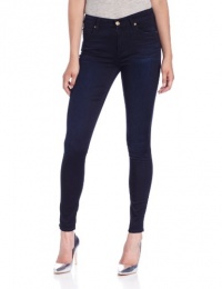 7 For All Mankind Women's The High Waist Skinny Jean in Blue Black Sateen