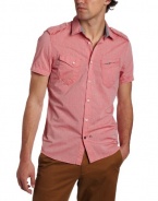 J.C. Rags Men's Solid Short Sleeve Button Down Shirt