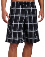 Hurley Men's Puerto Rico Plaid Boardshort, Black, 38