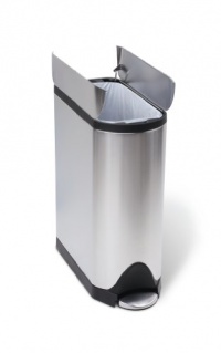 simplehuman Butterfly Step Trash Can, Fingerprint-Proof Brushed Stainless Steel, 38 Liters /10 Gallons