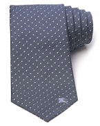 Burberry London contributes this superior silk tie for your polished wardrobe, festooned with a classic pattern of dots for traditional appeal.