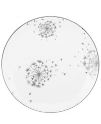 Wish come true. kate spade new york combines timeless platinum-banded bone china with a shimmering dandelion trio in this irresistible accent plate from the Dandy Lane dinnerware collection.