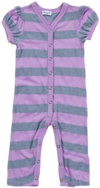 Splendid Littles Baby-girls  Marseille Chambray Stripe Romper, Dahlia, 18-24 Months