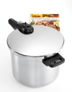 Get your fill of meals made fast! Everything you need to take meals from mediocre to masterpiece with a greener way to cook in your kitchen. Working on all stove-tops, this meal-maker is easy to use with two pressure settings and unique safety system that keeps tabs on pressure. 10-year warranty.