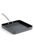 Cuisinart's GreenGourmet™line paves the way in eco-friendly cookware with a ceramic-based grill pan that heats up in less time using less energy and has riveted stainless steel handles that are made from 70% recycled materials. Lifetime warranty.