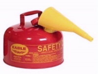 Eagle UI-20-FS Red Galvanized Steel Type 1 Gasoline Safety Can with Funnel, 2 gallon Capacity, 9.5 Height, 11.25 Diameter