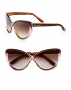 Retro acetate cat's-eye sunglasses get a glam update with a crossover butterfly shaped frame. Available in brown violet with violet gradient lens.Signature T logo temples100% UV protectionMade in Italy