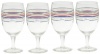 Fiesta Multi-Color Stripe Glassware, 16-Ounce All Purpose Goblet, Peacock Collection, Set of 4