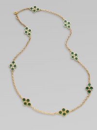 Enamel clovers add touches of color to this versatile, 16k goldplated design.Resin16k goldplatedLength, about 20Lobster claspImported