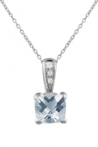 Effy Jewlery 14K White Gold Aquamarine & Diamond Pendant, 1.31 TCW