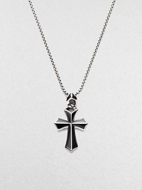 A rayskin-textured cross, crafted in sterling silver with contrasting onyx inlay. Sterling silver Onyx Pendant, about 2 long Necklace, about 20 long Imported 