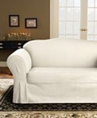 Sure Fit Logan 1-Piece Ties Sofa Slipcover, Chocolate