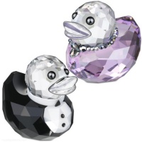 Swarovski Crystal Figurine #1096733, Sir and Lady Duck, New 2012