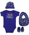 Coogi Text Medley 4-Piece Gift Set - royal blue, 0 - 6 months