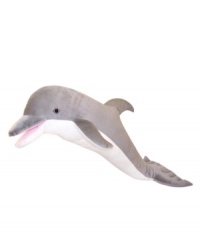 Recreate the fun of an aquatic show at the zoo in the comfort of your own home. Plush dolphin measures 44 x 17 x 15.