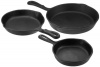 Universal Housewares Pre-Seasoned Cast Iron 3 Piece Skillet Set