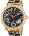 Betsey Johnson Women's BJ00198-02 Analog Gold and Black Bracelet Watch