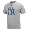 MLB Mens New York Yankees Bases Loaded Steel Heather Short Sleeve Basic Tee By Majestic