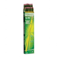 Dixon Ticonderoga Wood Cased Black Core #2 Pencils, 12 Count, Yellow (13882)