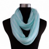 HDE Womens Soft Sheer Infinity Scarf Loop Neck Wrap - Aqua & White Stripes