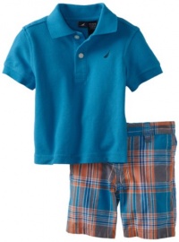 Nautica Baby-Boys Infant 2 Piece Pique Polo Short Set