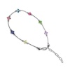 bda004 Sterling Silver Multi Crystal Anklet 9 to 10 inch Ankle Bracelet Made with Swarovski Elements