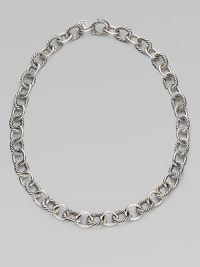 Alternating smooth and cable links create a necklace that's both classic and of-the-moment with true Yurman style. Sterling silver Length, about 18¼ Spring ring clasp Imported